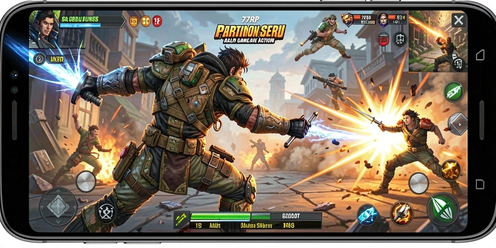 Gameplay seru dengan aksi mendebarkan di 77RP.