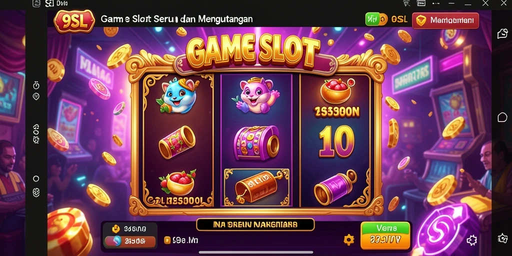 Tampilan gameplay menarik dari 9SL dengan simbol dan fitur bonus.