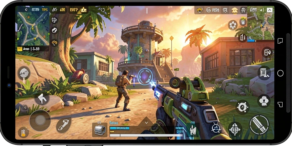 Screenshot EE789 menampilkan aksi seru dalam pertempuran TPS.