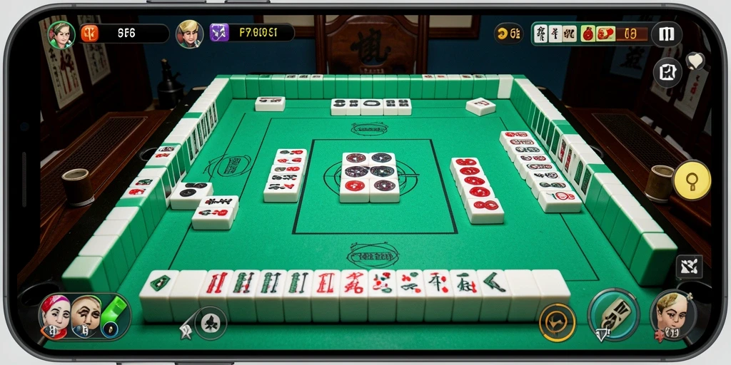 Screenshot gameplay F7F7 dengan ubin Mahjong yang menarik.