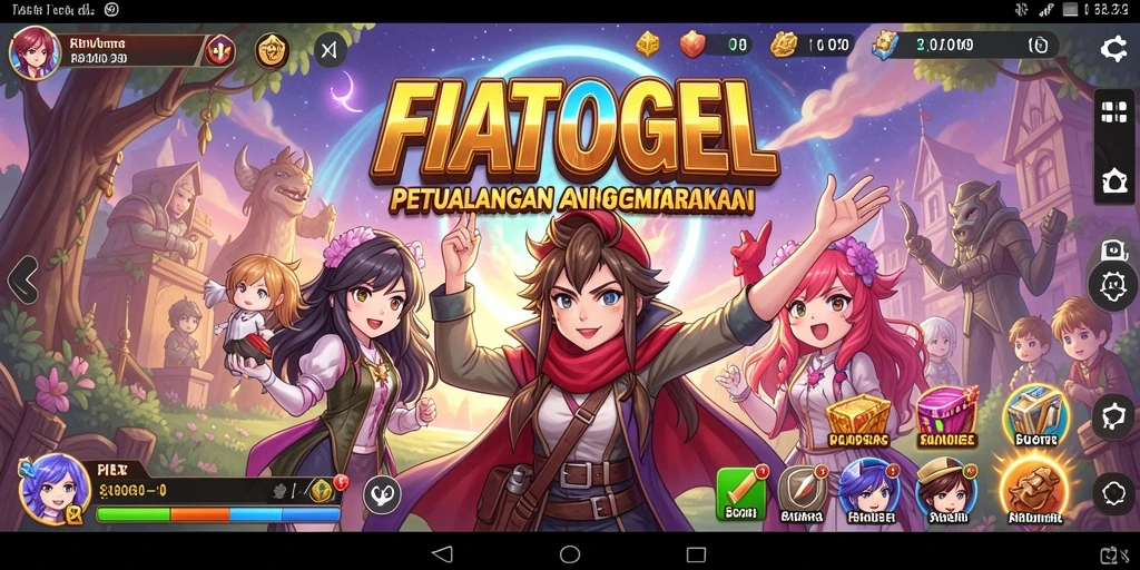 Screenshot gameplay FIATOGEL menampilkan petualangan seru dalam dunia Anime.