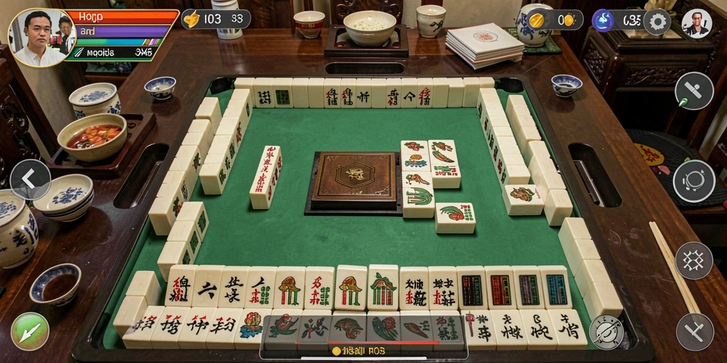 Tampilan gameplay menarik dari H03 yang menampilkan Mahjong.
