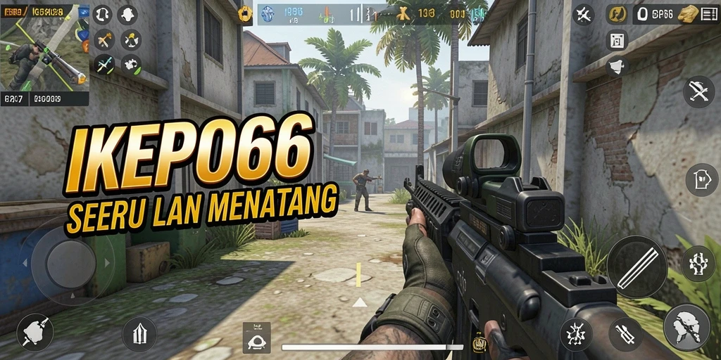 Tangkapan layar KEPO66 menunjukkan pertempuran intens dalam mode FPS.