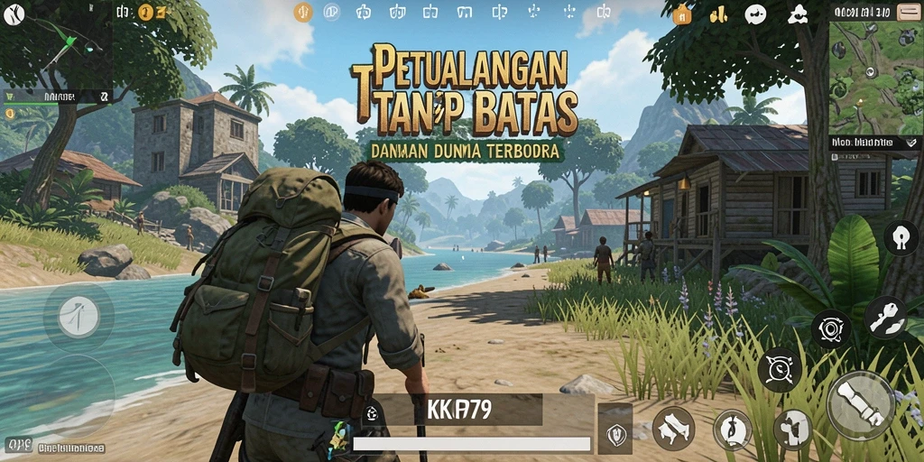 Tangkapan layar gameplay KPK79 menampilkan petualangan di dunia terbuka yang mengesankan.