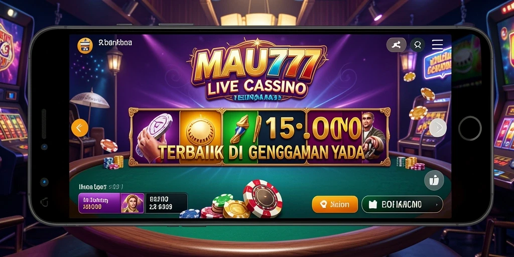 Screenshot MAU777 yang menampilkan dealer langsung dan permainan kasino interaktif.