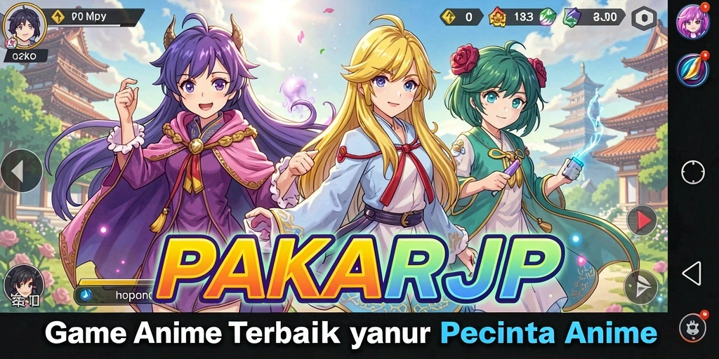 Screenshot gameplay PAKARJP menampilkan aksi seru dan karakter ikonik dari anime.