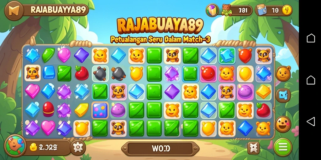 Gameplay seru dengan mekanik Match-3 yang menantang.