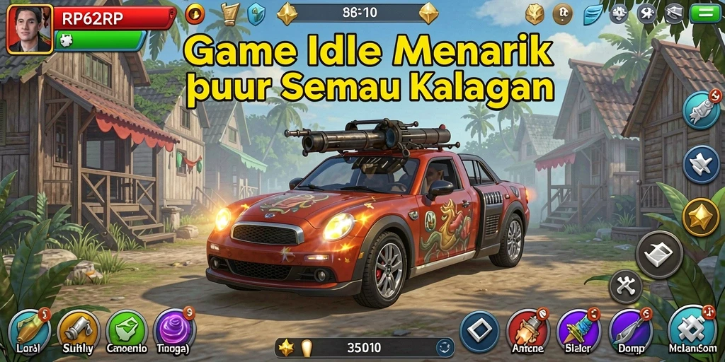 Tampilan gameplay Idle RP62RP yang memikat dan menyenangkan.