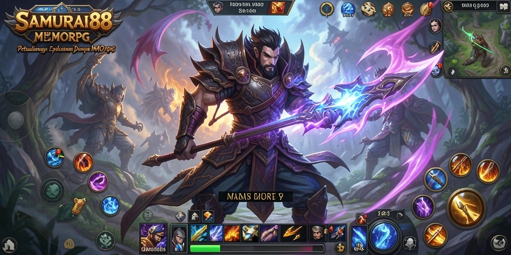 Tangkapan layar gameplay SAMURAI88 yang menunjukkan aksi pertempuran yang mendebarkan.