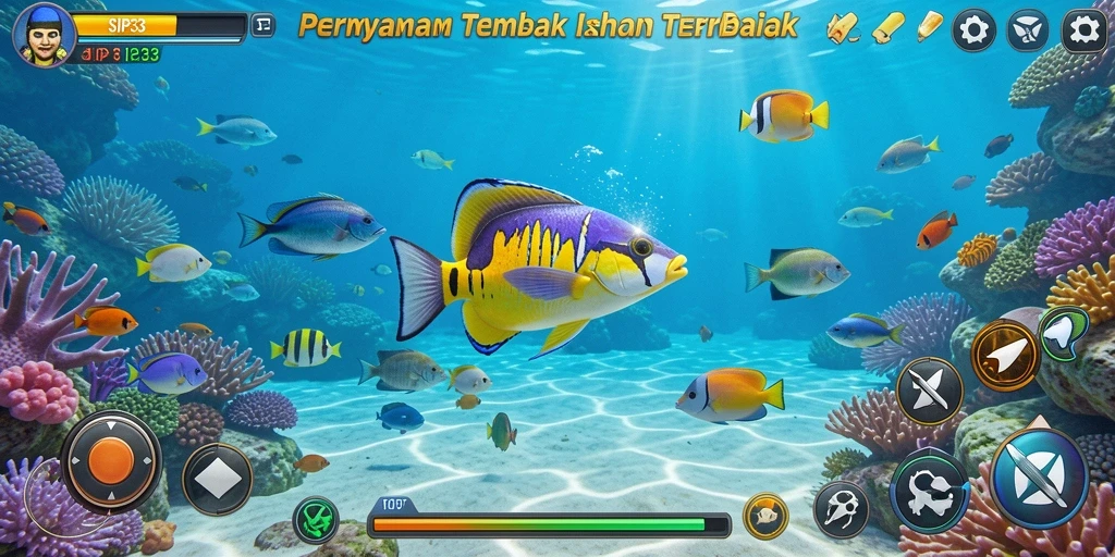 Screenshot menunjukkan gameplay seru Tembak Ikan di SIP33.